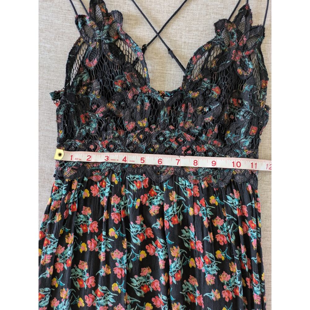 Free People FP One Adella Printed Mini Slip Dress - Black Combo Floral - Picture 6 of 8